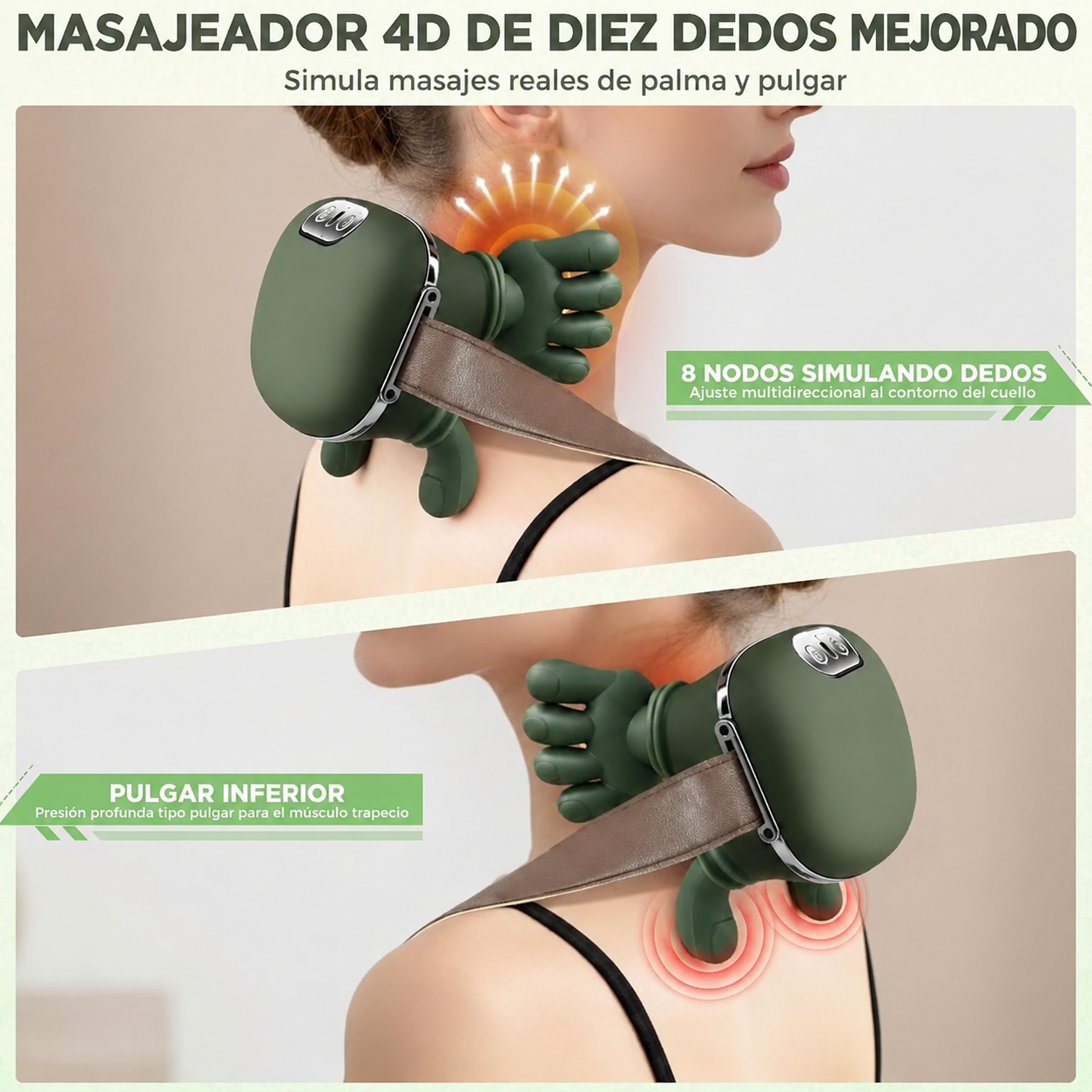 Masajeador 4D con Calor Terapéutico para Alivio Muscular