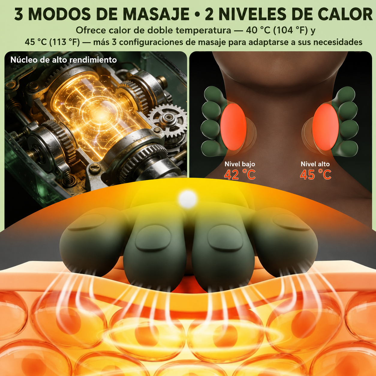 Masajeador 4D con Calor Terapéutico para Alivio Muscular